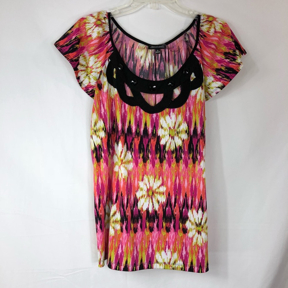 Notations Peep Hole Neckline Top Size XL